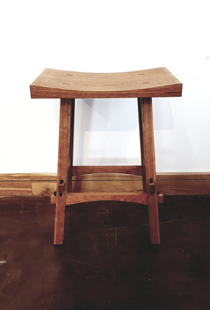 Shinto stool in cherry made in Culpeper, VA