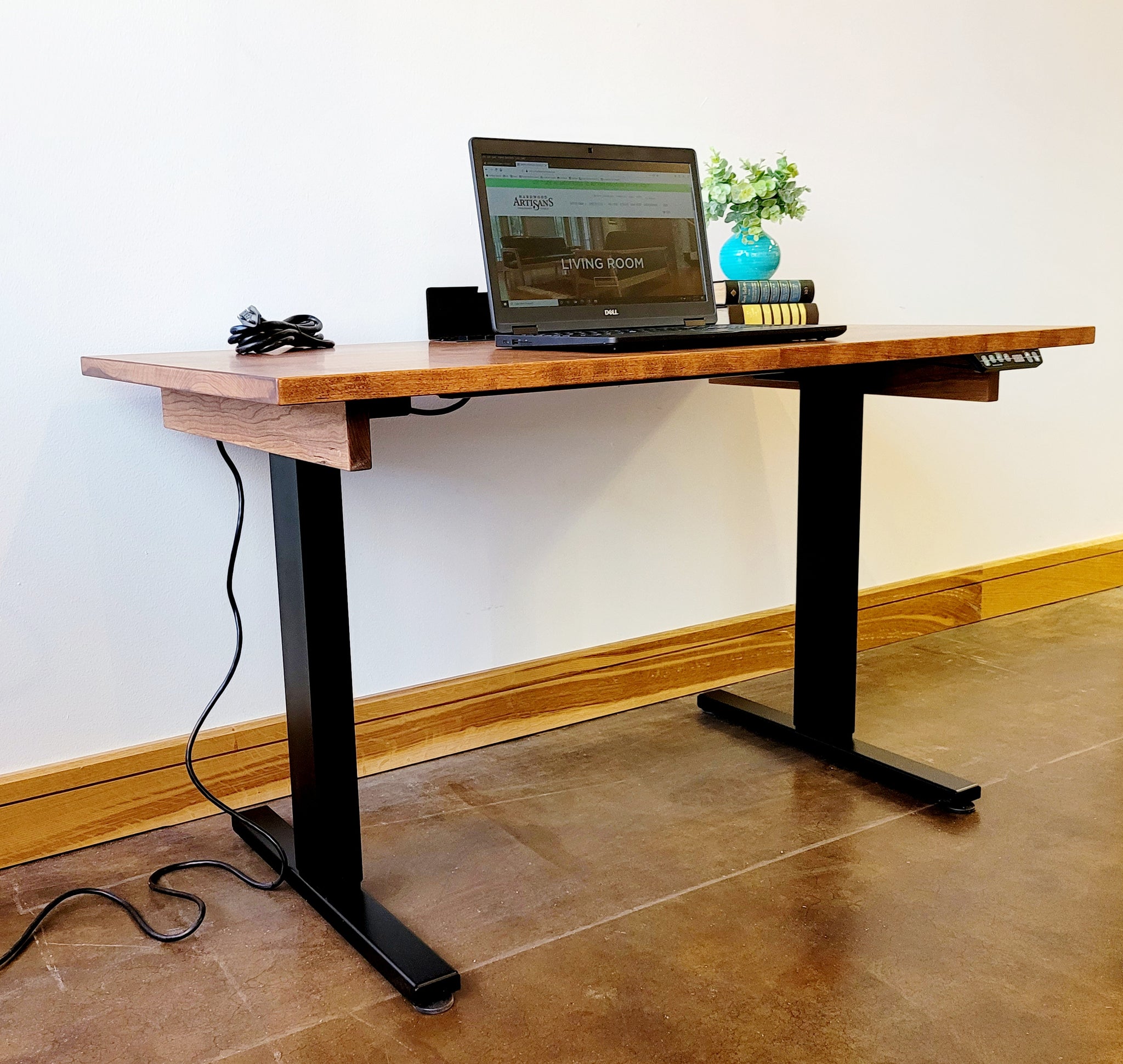 Sit-Stand Adjustable Desk | Hardwood Artisans Handcrafted Office