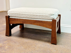 Makintosh Ottoman with fabric top for resting feet or used as a table, made to order in Culpeper, Virginia