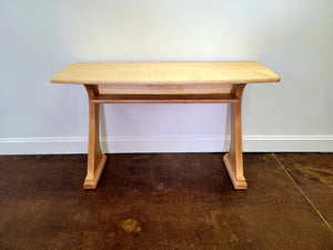 Bridge Desk shown in Maple with sleek and simple design, made in USA at Hardwood Artisans in Bethesda, Maryland