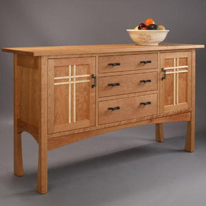 Highland Huntboard showing high quality time-honored, mortise and tenon construction for furniture that is handmade to last