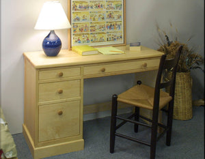 Small Shaker Desk in Maple (or assorted hardwoods) College or Home Office Furniture Made in Virginia, America, and in the USA