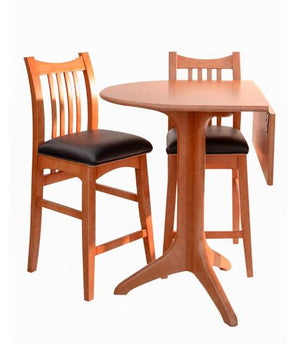 Drop Leaf Cafe Table shown w/ Artisan Stools in Natural Cherry - Kitchen, Dinette, Dining, Craft or Breakfast room Furniture