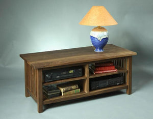 Crofters TV Stand in Walnut custom sustainable Living Room furniture Made in the USA by Hardwood Artisans near Oakton, VA