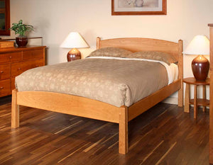 Shaker Bed with Craftsman Grand Mesa and Bungalow End Table Grand in Natural Cherry made by Hardwood Artisans in the DC area