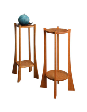 Plant Stands (Square or Round) in cherry, mahogany, walnut, birch, maple, curly maple, red or 1/4-sawn white oak hardwoods