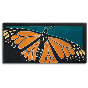 Motawi Art Tile Turquoise Monarch Butterfly made in USA at Hardwood Artisans in Arlington, Virginia