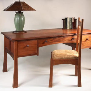 Glasgow Desk w/ three drawers sustainable professional or home office furniture custom-made to order at Hardwood Artisans