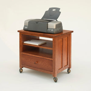 Printer Cart Stand sustainable office furniture in various hardwoods and finishes custom made for you at Hardwood Artisans