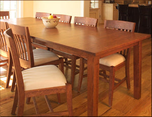 Large Shaker Table shown with Custom Middleburg Chairs in Cherry w/ Mahogany Wash made-to-last dining furniture near Sterling