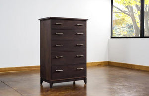 InTransit 5-Drawer Chest, Dresser designed for small spaces, in assorted hardwoods, stylish bedroom furniture in Maryland, MD