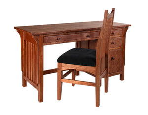 Small Craftsman Desk with Artisan Chair in Mahogany