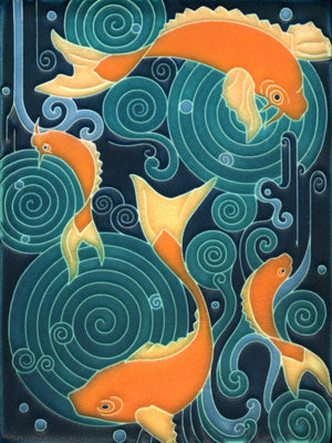 Motawi Art Tile - 6x8 Koi Pond