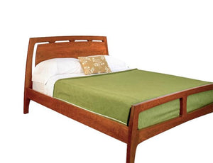 Linnaea Bed with Wood Headboard in Cherry with Mahogany Wash handmade by Hardwood Artisans available in Prince William County