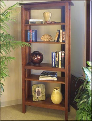 Crofters Bookcase in Mahogany pairs well in any living space, handmade by bespoke furniture maker Hardwood Artisans, Virginia