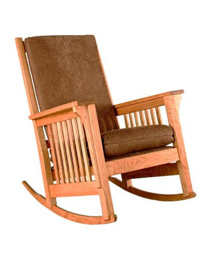 Tall Back Bungalow Rocker in Natural Cherry Made in America by Hardwood Artisans in Virginia near Maryland and Washington DC