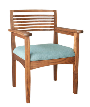 Beehive Chair shown as an arm chair with upholstery seat, handmade seating order online with delivery in VA, MD, and DC