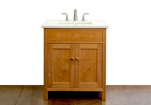 Craftsman Bathroom Vanity handmade wood bathroom cabinetry Made in Virginia near Maryland, Washington DC by Hardwood Artisans