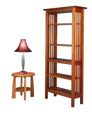 Crofters Bookcase in Mahogany with open back and slatted sides, in various sizes, made by hand in Virginia near Rappahannock