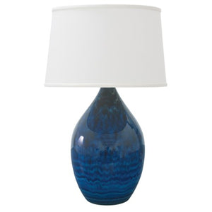Scatchard Lamp Midnight Blue unique designer ceramic lamp made in USA and sold at Hardwood Artisans in Charlottesville, Virginia