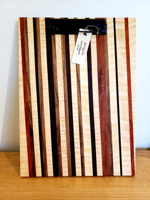 Custom unique Clipboards show assortment of hardwood, handmade for office or gift and is sustainable at Hardwood Artisans