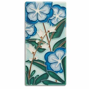Motawi Art Tile Blue Starry Flowers made in USA at Hardwood Artisans in Bethesda, Maryland