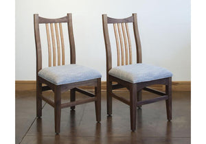 Artisan Chair shown as a side chair with upholstery seat, handmade seating order online with delivery in VA, MD, and DC