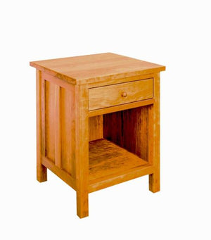 Craftsman Parmet in Cherry with Mahogany wash stain, bedroom furniture 1-drawer night table by Hardwood Artisans near Oakton