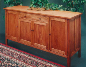 Craftsman Hampton Sideboard with small wooden pegs in Mahogany is a hand-finished, solid hardwood furniture w/ Amish joinery