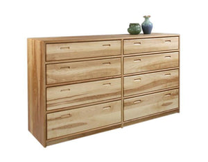Contemporary 8-Drawer Dresser in assorted hardwoods displays a modern bedroom furniture style made by Artisans near Clifton