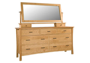 Baton Rouge Grand Mesa with Dresser Top Mirror in Natural Cherry from Hardwood Artisans showing an American Traditional style
