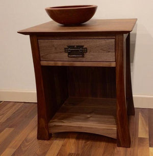 Glasgow Nightstand bedroom furniture is available in assorted hardwoods by Hardwood Artisans around Virginia, Maryland & DC