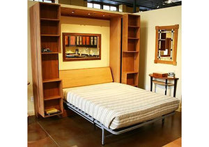 Bi-Folding Bookcase Wall Bed bedroom furniture with modern panel doors & nightstands custom made  near Spotsylvania County