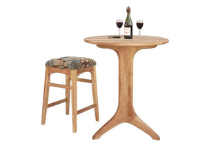 Round Bistro Table and Artisan Stool in Birch, Kitchen and Dining Room Furniture and Seating made w/ Amish joinery techniques