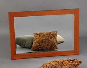 Chamfer Mirror is American made in mahogany, walnut, birch, maple, cherry, curly maple, red or 1/4-sawn white oak hardwoods