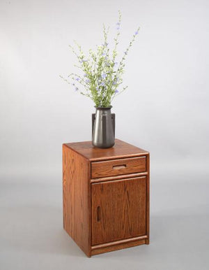 Contemporary Nightstand with Optional Door in Red Oak with English Oak Stain bedroom furniture cabinet style near Ashburn VA