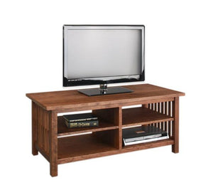 Crofters TV Stand in Cherry with Mahogany Wash Living Room furniture Made in the USA by Hardwood Artisans near Great Falls VA
