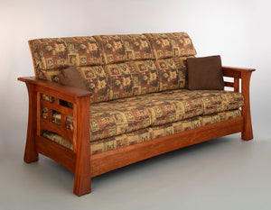 Mackintosh Tall-Back Sofa is a custom-crafted, hand-finished, solid hardwood living room furniture w/ Amish joinery in Tysons