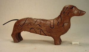 Chapman Puzzle Dachshund in Walnut made in USA at Hardwood Artisans in Culpeper, Virginia