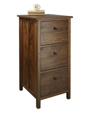 Craftsman 3-Drawer File Cabinet in Walnut quality hardwood office furniture w/ lumber from sustainable foresting companies