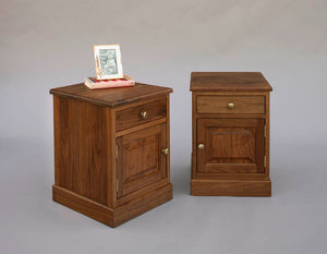Shaker Parmet Nightstand with Door in Walnut and Standard Knobs cabinet style bedroom furniture by Hardwood Artisans Herndon