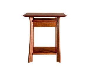 Waterfall Nightstand in Mahogany with Maple Accents by Hardwood Artisans is a bedroom bed table handmade near Montgomery MD