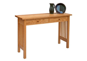Crofters Hall Table w/ drawers in Red Oak for small entry/spaces, keys and mail drop, Quality Home Furniture in Culpeper, VA
