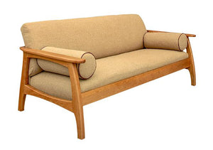 Linnaea Sofa in Natural Cherry living room seating furniture Made in America by Hardwood Artisans bespoke maker in Virginia