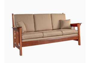 Parlor Sofa in Mahogany living room furniture handmade in America by Hardwood Artisans in VA, near Maryland and Washington DC