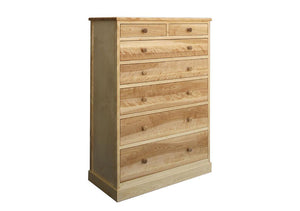 Shaker 7-Drawer Chest Dresser made in assorted hardwood traditional bedroom furniture for small spaces by Hardwood Artisans