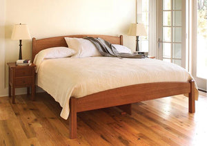 Shaker Bed with Craftsman Nightstands in 1/4 Sawn White Oak & English Oak Finish made by Hardwood Artisans in the DC area