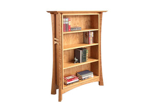 Waterfall Bookcase in Cherry pairs nicely in any home or living area and shows sustainable furniture by Hardwood Artisans VA