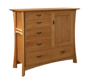 Waterfall Shogun Chest in Natural Cherry features handcrafted bedroom furniture bureau by Hardwood Artisans near Boyds MD