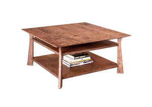 Waterfall Coffee Table - Square, in Cherry w/ Mahogany Wash is a stylish handmade furniture addition to any Living Room space